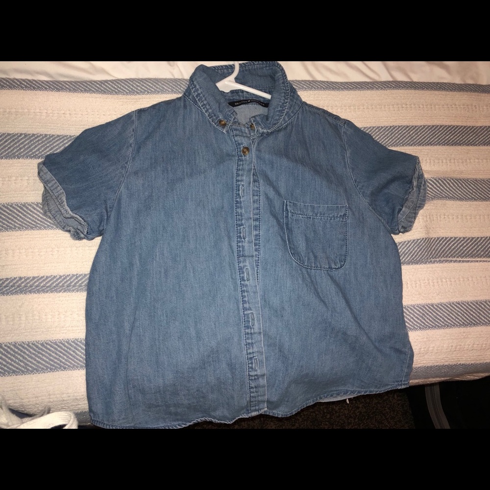Brandy Melville denim button up top!